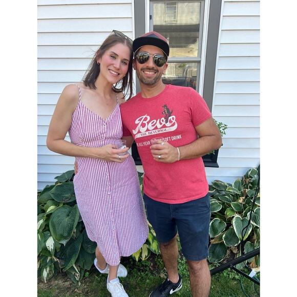 JASON WU Red White Stripe Shirtdress Tie Front Waist Cutouts Dress size 0 - Picture 15 of 15